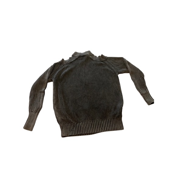 Free People Sweaters - Free People Charcoal Gray Cold Shoulder Cutout‎ Mock Neck Sweater Size S